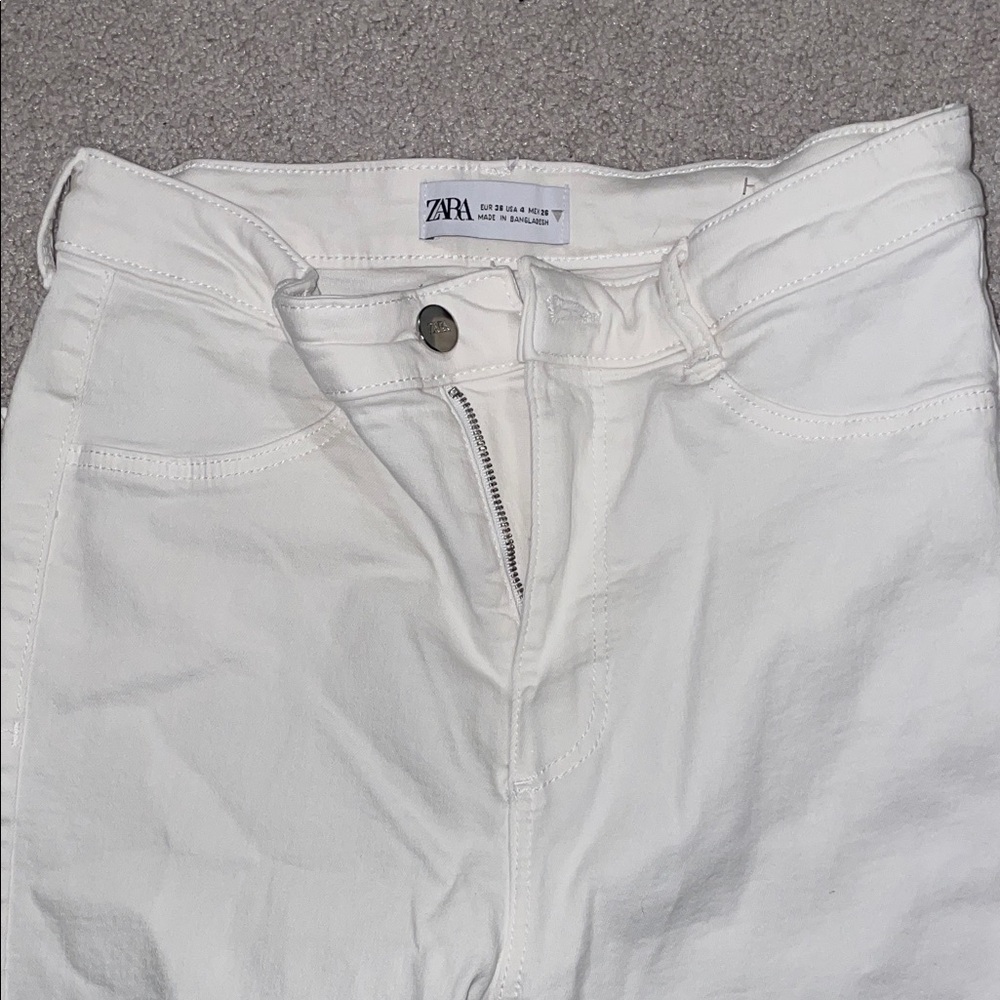 Zara Women's High Rise White Jeans